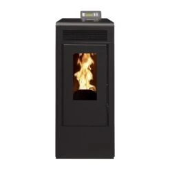 Poêle à Granulés Etanche Canalisable - EMAFLAM ANNA Noir - 12,1 KW -Supra || MODERNA || Invicta Soldes arianna 14 cana noir face