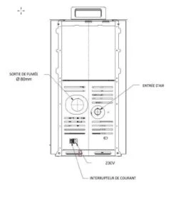 Poêle à Granulés Etanche - EMAFLAM CALI Bordeaux - 8,2 KW -Supra || MODERNA || Invicta Soldes dessin emaflam cali