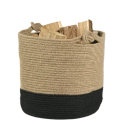 Range-bûches - CORBEILLE CARRICK - NOIR ET BEIGE - DIXNEUF