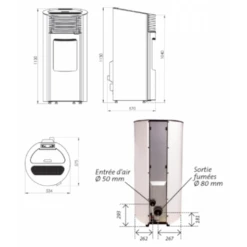 Pack Promo : Poêle à Granulés Etanche Avec WiFi - EMAFLAM REVA Blanc - 8.2 KW -Supra || MODERNA || Invicta Soldes emaflam pack reva wifi blanc 7