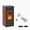 Pack Promo : Poêle à Granulés Etanche Avec WiFi - EMAFLAM REVA Bordeaux - 8.2 KW -Supra || MODERNA || Invicta Soldes emaflam pack reva wifi bordeaux 1