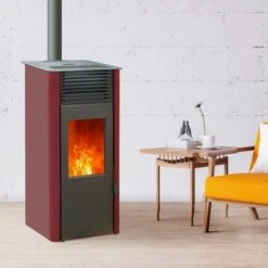 Pack Promo : Poêle à Granulés Etanche Avec WiFi - EMAFLAM REVA Bordeaux - 8.2 KW -Supra || MODERNA || Invicta Soldes emaflam pack reva wifi bordeaux 3