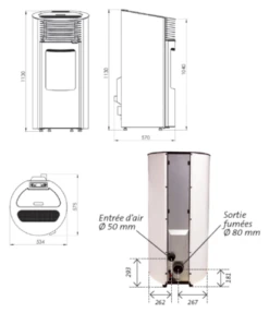 Poêle à Granulés Etanche Connecté - EMAFLAM REVA Blanc - 8.2 KW -Supra || MODERNA || Invicta Soldes emaflam reva blanc 7