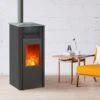 Poêle à Granulés Etanche Connecté EMAFLAM REVA 9 KW Noir -Supra || MODERNA || Invicta Soldes emaflam reva noir 1