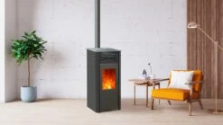 Poêle à Granulés Etanche Connecté EMAFLAM REVA 9 KW Noir -Supra || MODERNA || Invicta Soldes emaflam reva noir 6