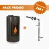 Pack Promo : Poêle à Granulés Etanche Avec Kit Ventouse - EMAFLAM NALA Noir - 8.9 KW -Supra || MODERNA || Invicta Soldes fp image kit ventouse nala noir