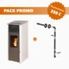 Pack Promo : Poêle à Granulés Etanche Connecté Avec Kit Ventouse - EMAFLAM REVA Blanc - 8.2 KW -Supra || MODERNA || Invicta Soldes fp image kit ventouse reva blanc