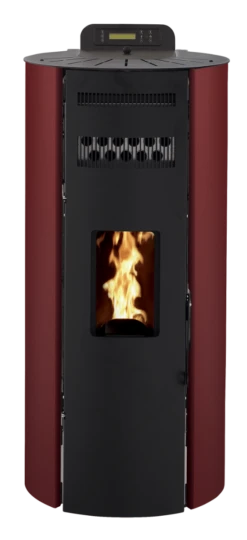 Poêle à Granulés Etanche - EMAFLAM CALIXTE Bordeaux - 12,1 KW -Supra || MODERNA || Invicta Soldes mod12 ers bordeaux vue face
