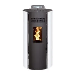 Poêle à Granulés Etanche - EMAFLAM CALI Blanc - 8,2Kw -Supra || MODERNA || Invicta Soldes mod8 ers blc face