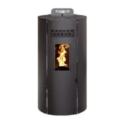 Poêle à Granulés Etanche - EMAFLAM CALI Noir - 8,2 KW -Supra || MODERNA || Invicta Soldes mod8 ers nr face