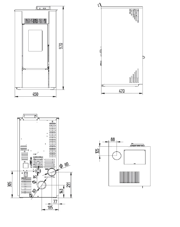 Poêle à Granulés Etanche WiFi - EMAFLAM DALA Noir - 7,92 KW 8 Poêle à Granulés Etanche WiFi - EMAFLAM DALA Noir - 7,92 KW – Image 6